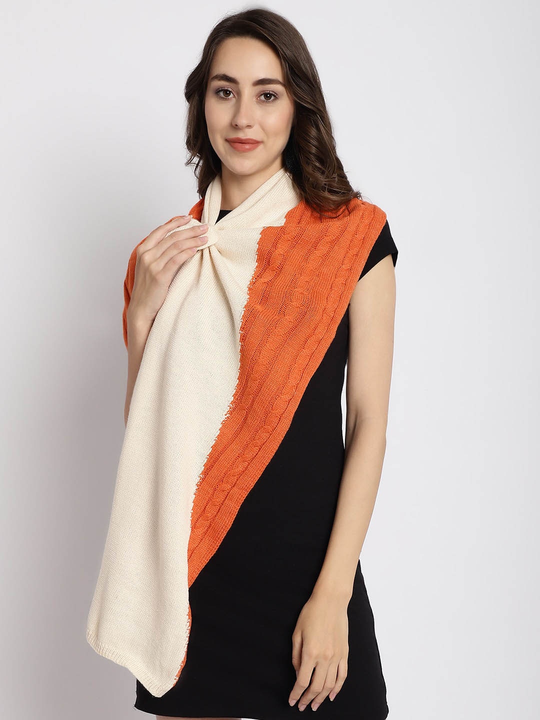 

ELLIS Colourblocked Acrylic Mufflers, Orange