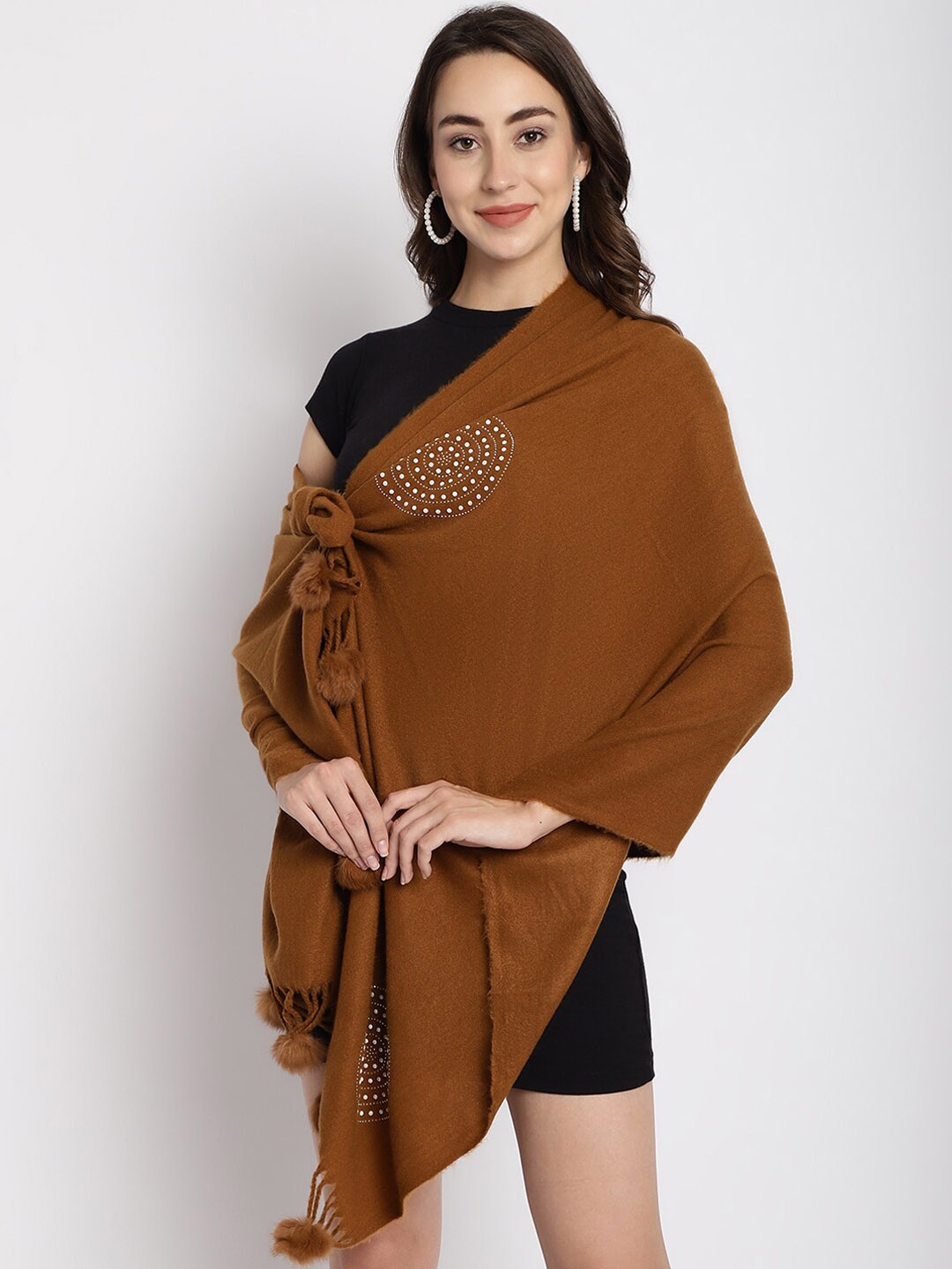 

ELLIS Geometric Printed Acrylic Mufflers, Brown