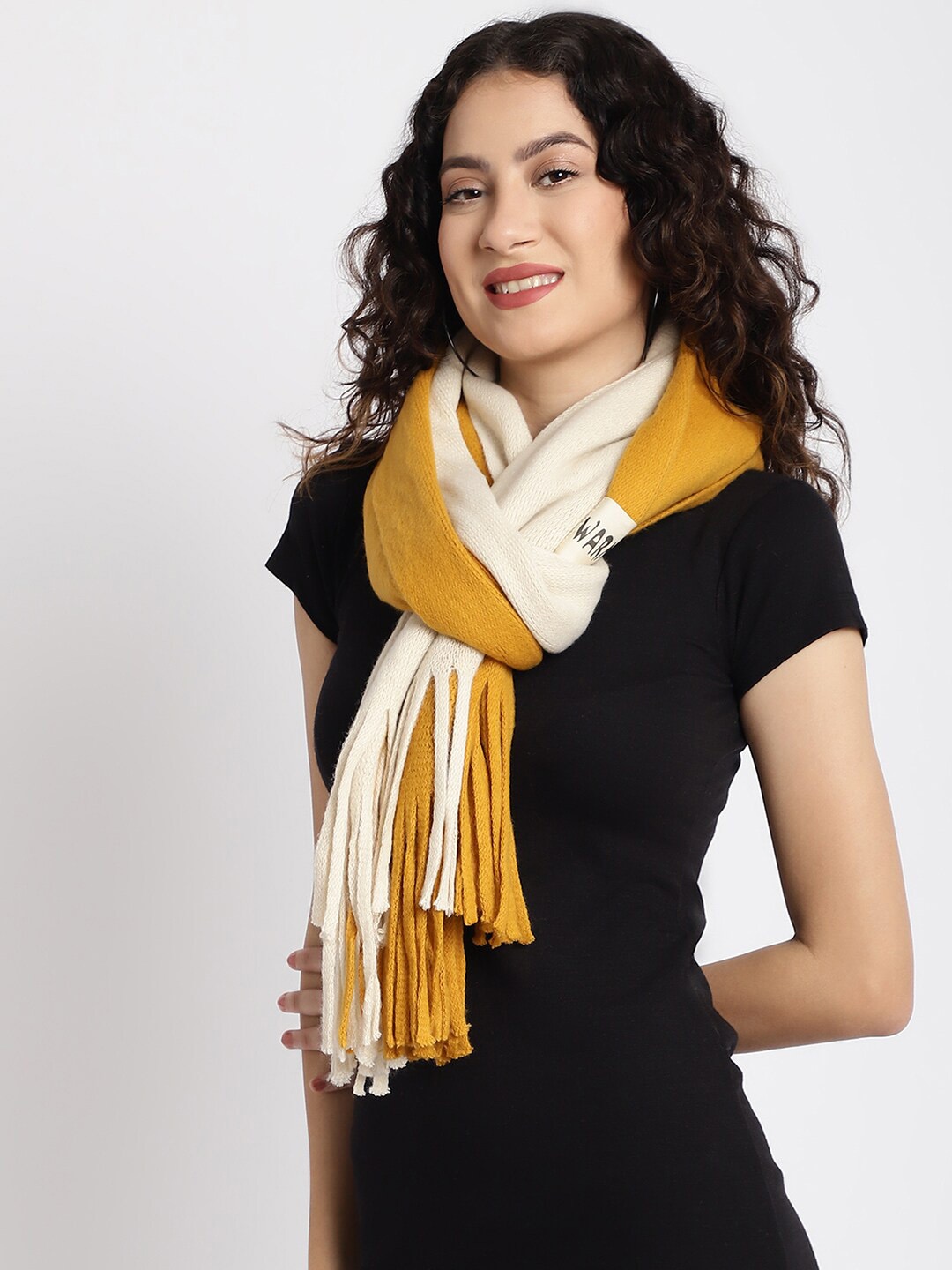 

ELLIS Colourblocked Acrylic Muffler, Yellow