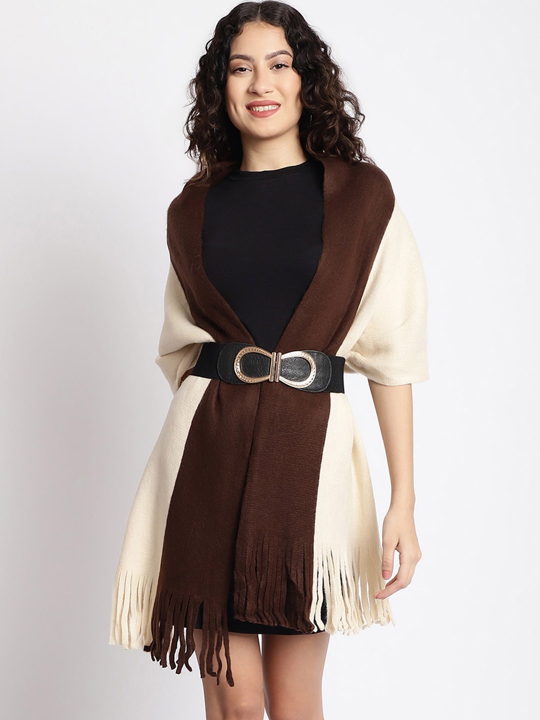 

ELLIS Colourblocked Acrylic Muffler, Brown