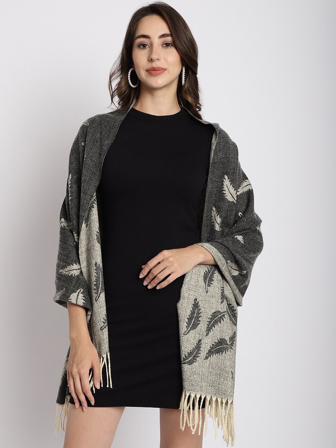 

ELLIS Floral Printed Mufflers, Grey