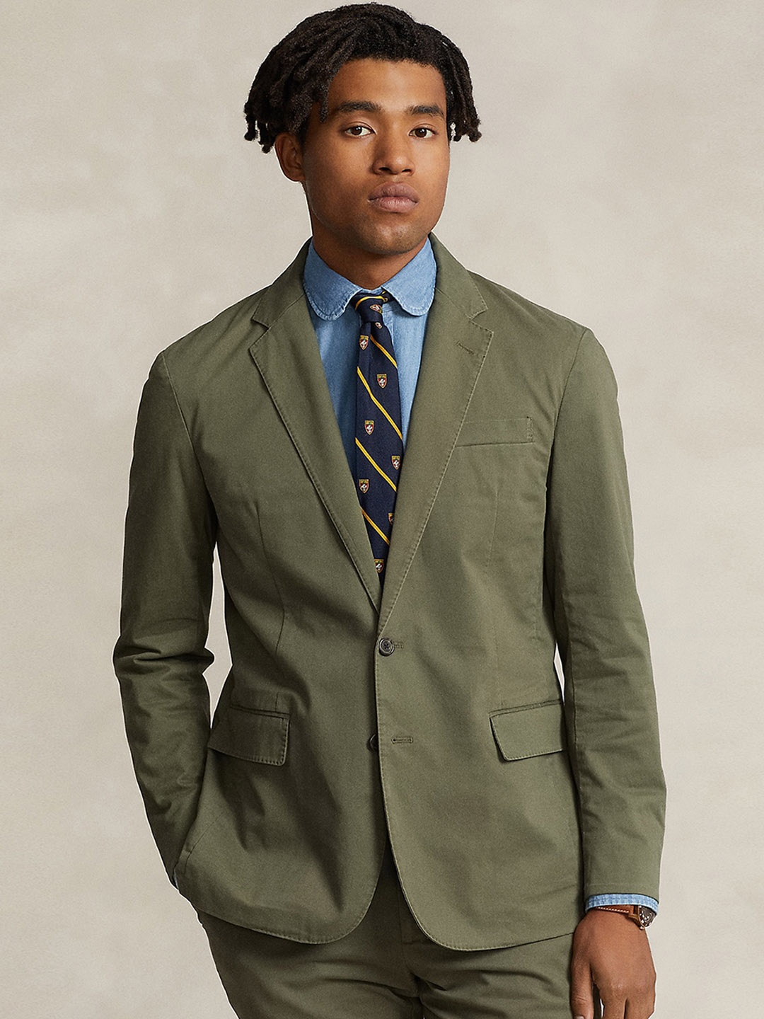 

Polo Ralph Lauren Notched Lapel Collar Single Breasted Blazers, Green