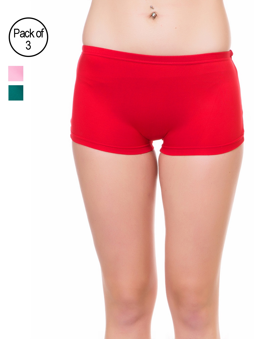 

Lady Lyka Pack of 3 Solid Boy Short Panties 2491041, Red