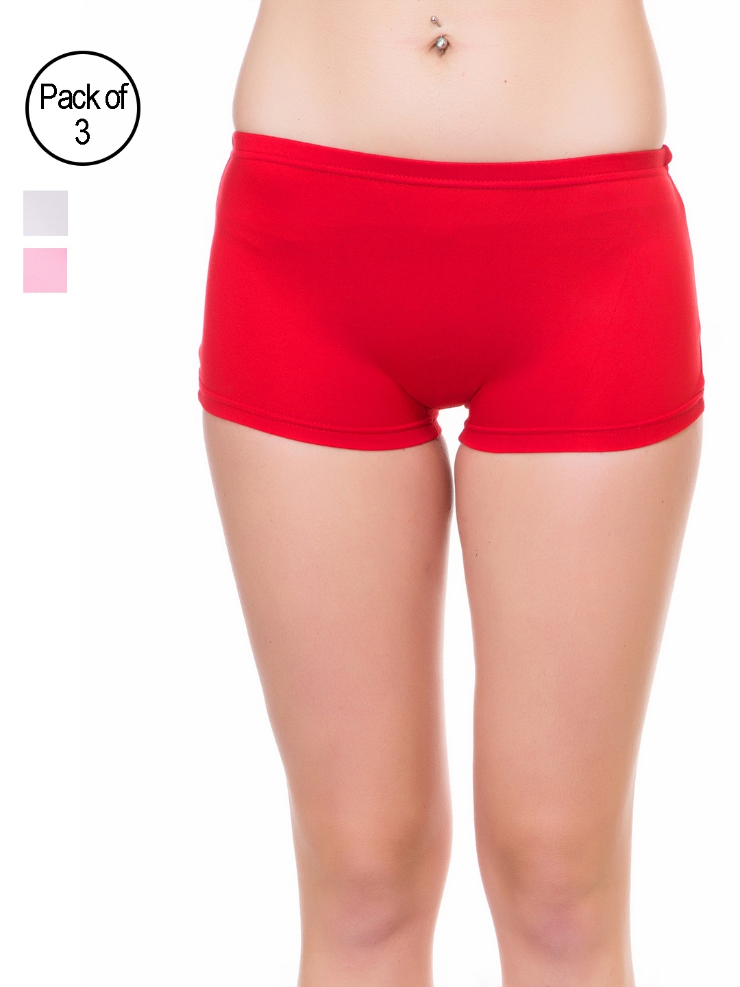 

Lady Lyka Pack of 3 Solid Boy Short Panties 2491047, Red