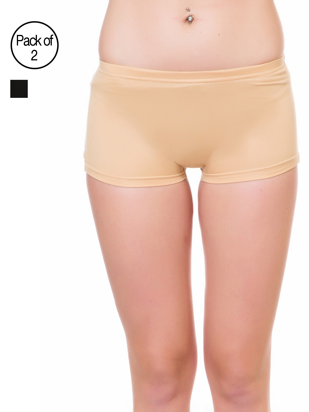 

Lady Lyka Pack of 2 Boy Shorts, Beige