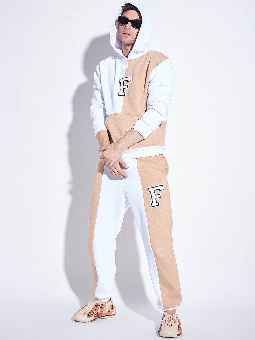 

FUGAZEE Hooded Pure Cotton Oversized Tracksuits, White