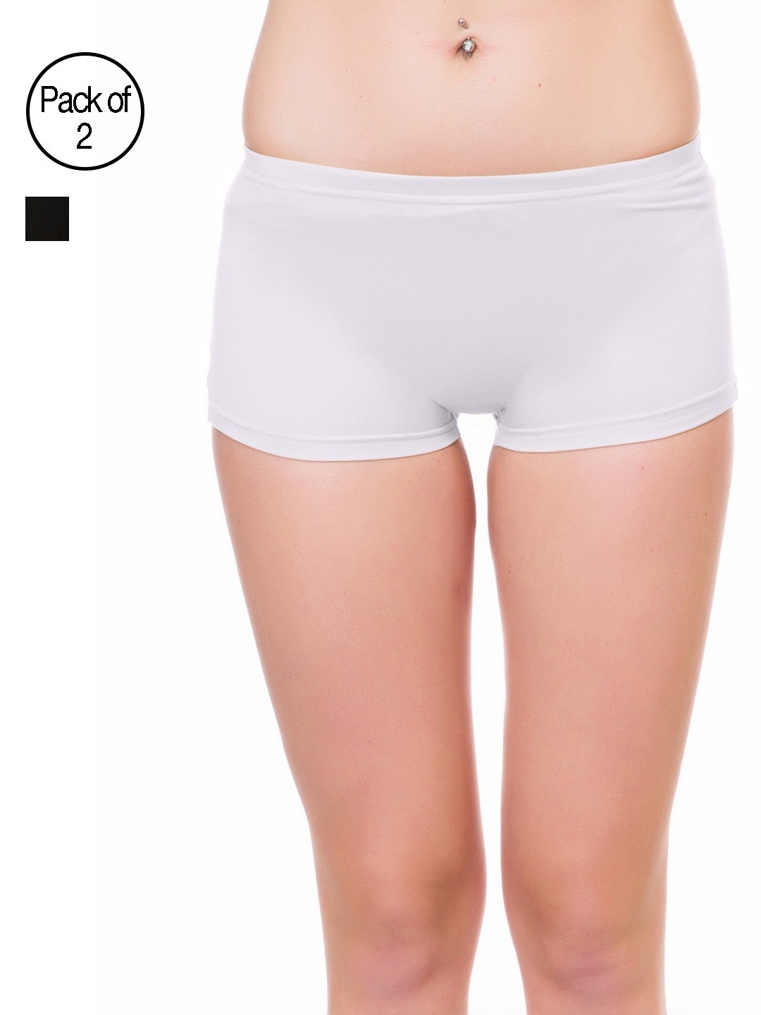

Lady Lyka Pack of 2 Boy Shorts, White
