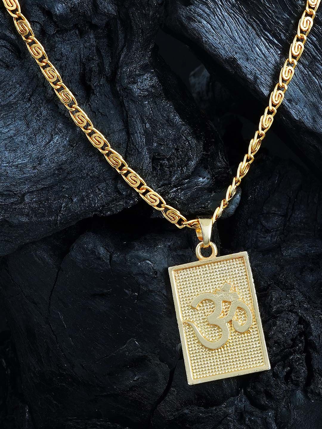 

MANSIYAORANGE Gold-plated Om Pendant With Chain