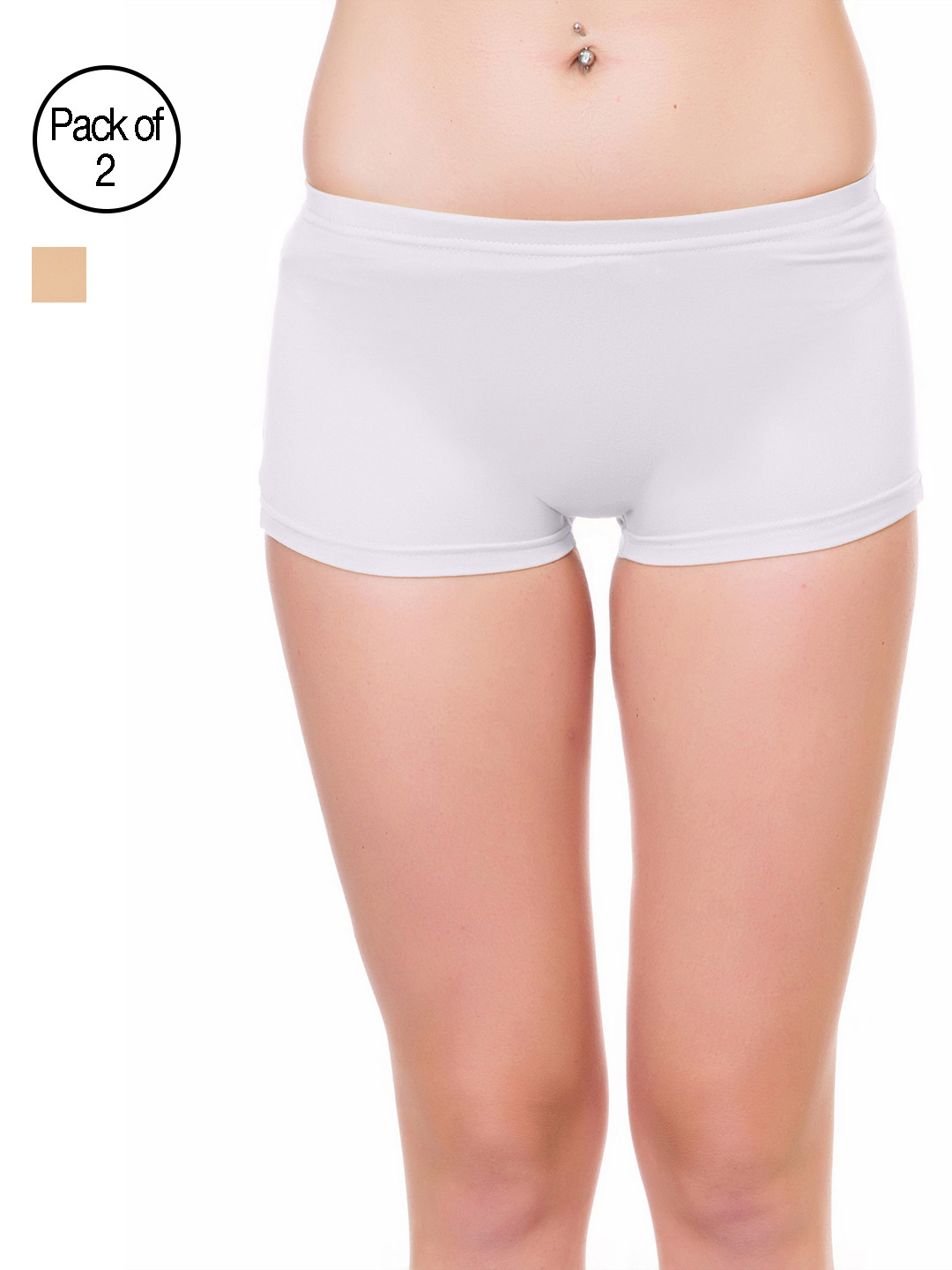 

Lady Lyka Pack of 2 Boy Shorts, White