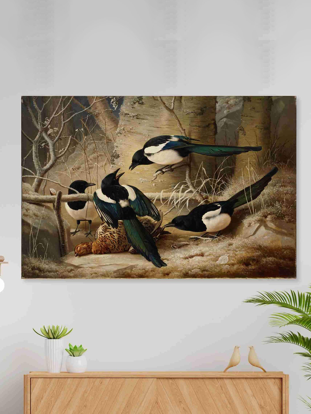 

SAF Brown & Teal Blue Nature Art Sparkle Coated Unframed Wall Art
