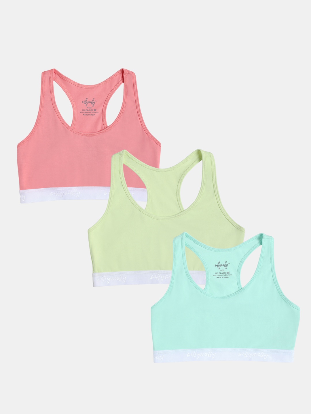 

Sillysally Green & Sea Green Bra Full Coverage