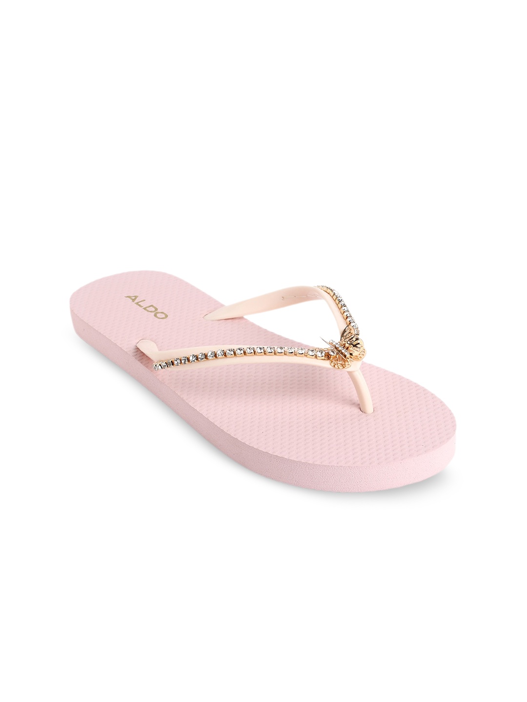 

ALDO Women Embellished Thong Flip-Flops, Pink