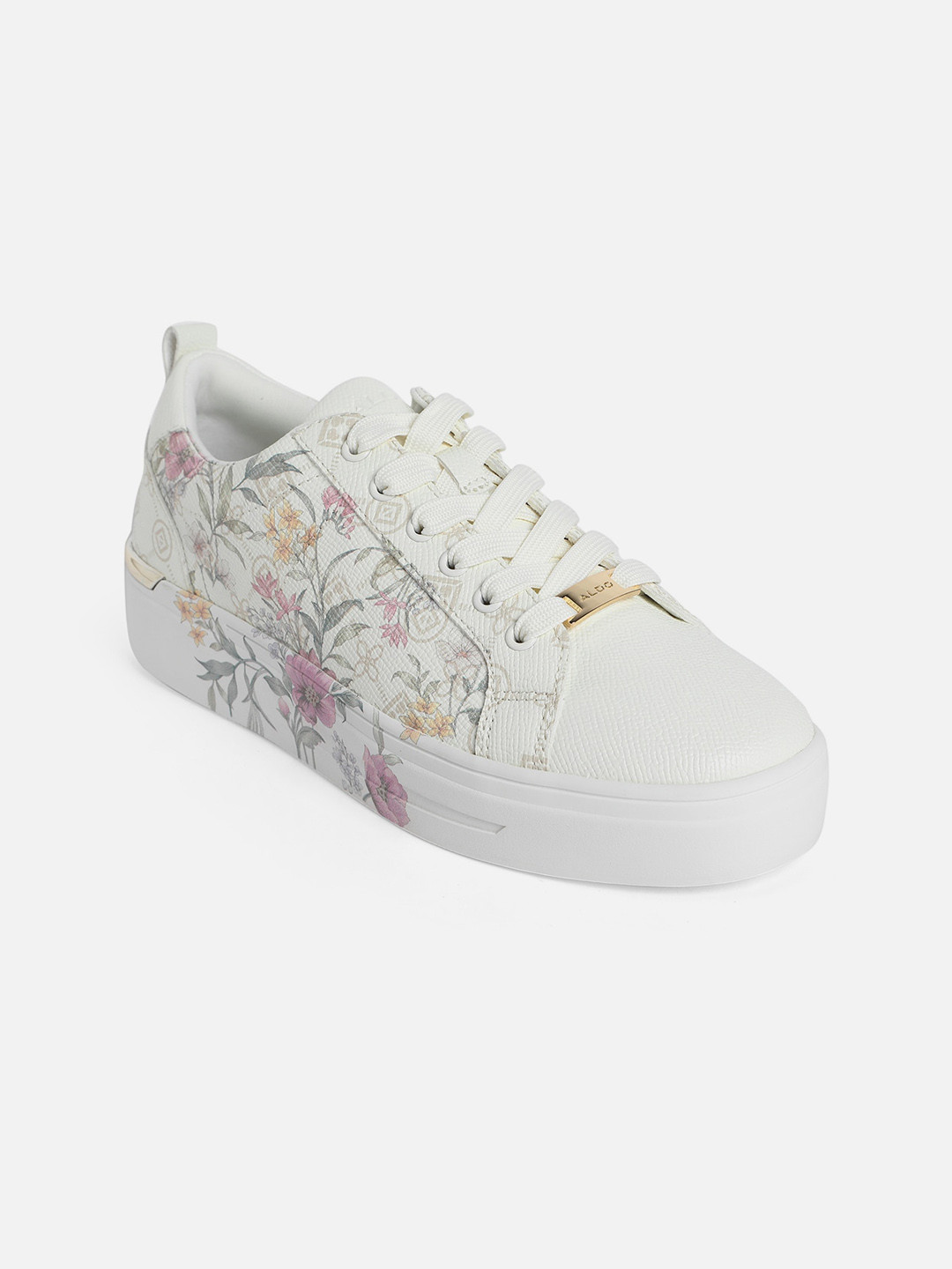 

ALDO Women Printed Lace-Up Sneakers, Beige