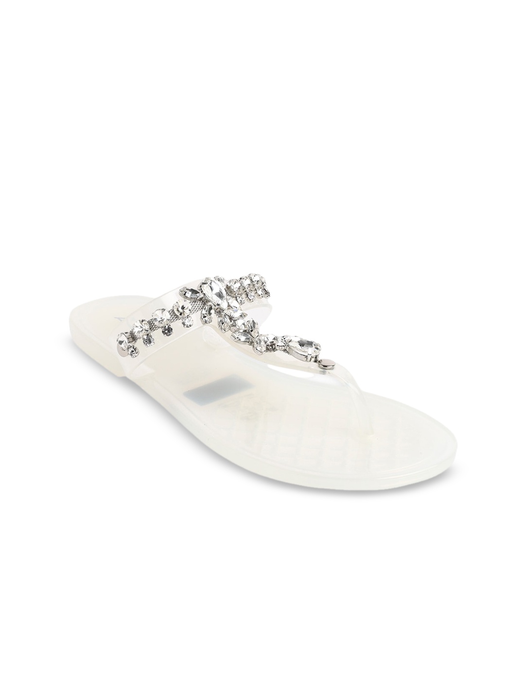 

ALDO Embellished T- Strap Flats, White