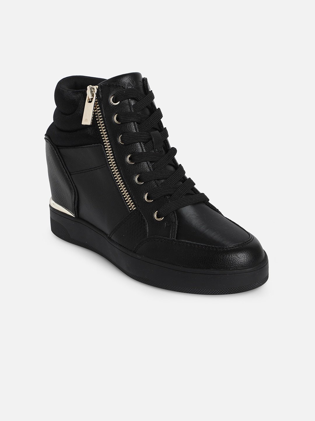 

ALDO Women Mid-Top Lace-Up Sneakers, Black