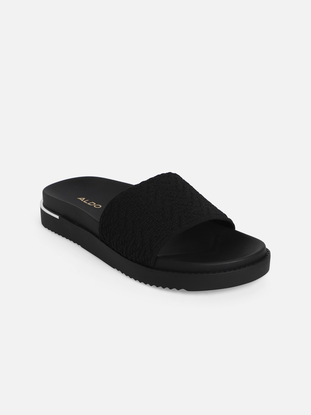 

ALDO Textured Open Toe Flats, Black