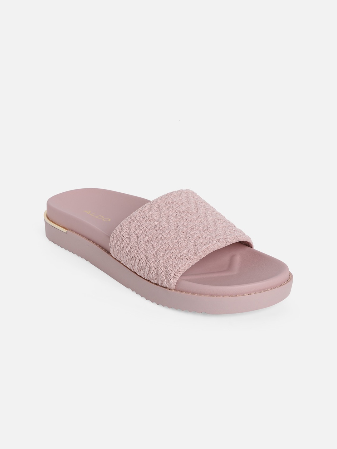 

ALDO Fabric Textured Open Toe Flats, Pink
