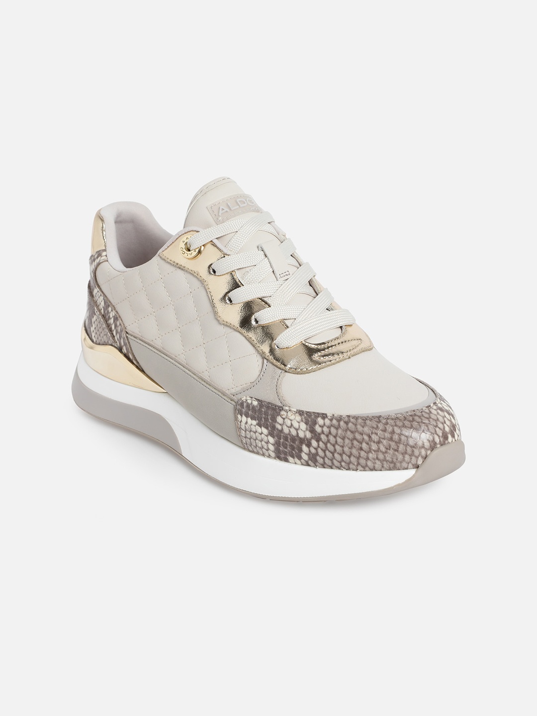 

ALDO Women Printed Metallic Sneakers, Grey