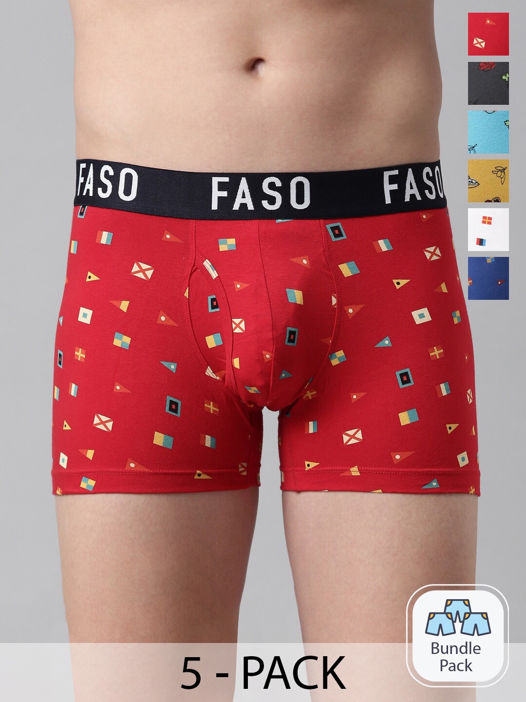 

FASO Pack Of 5 Assorted Pure Cotton Trunks FA2023-P5-ASSORTED