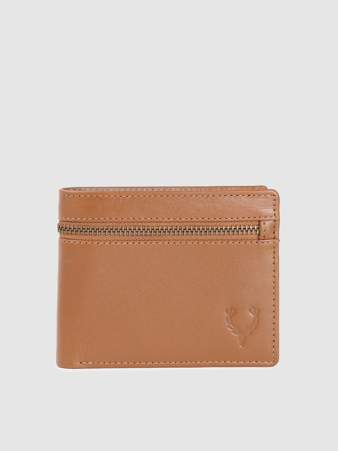 

Allen Solly Men Solid Leather Two Fold Wallet, Tan