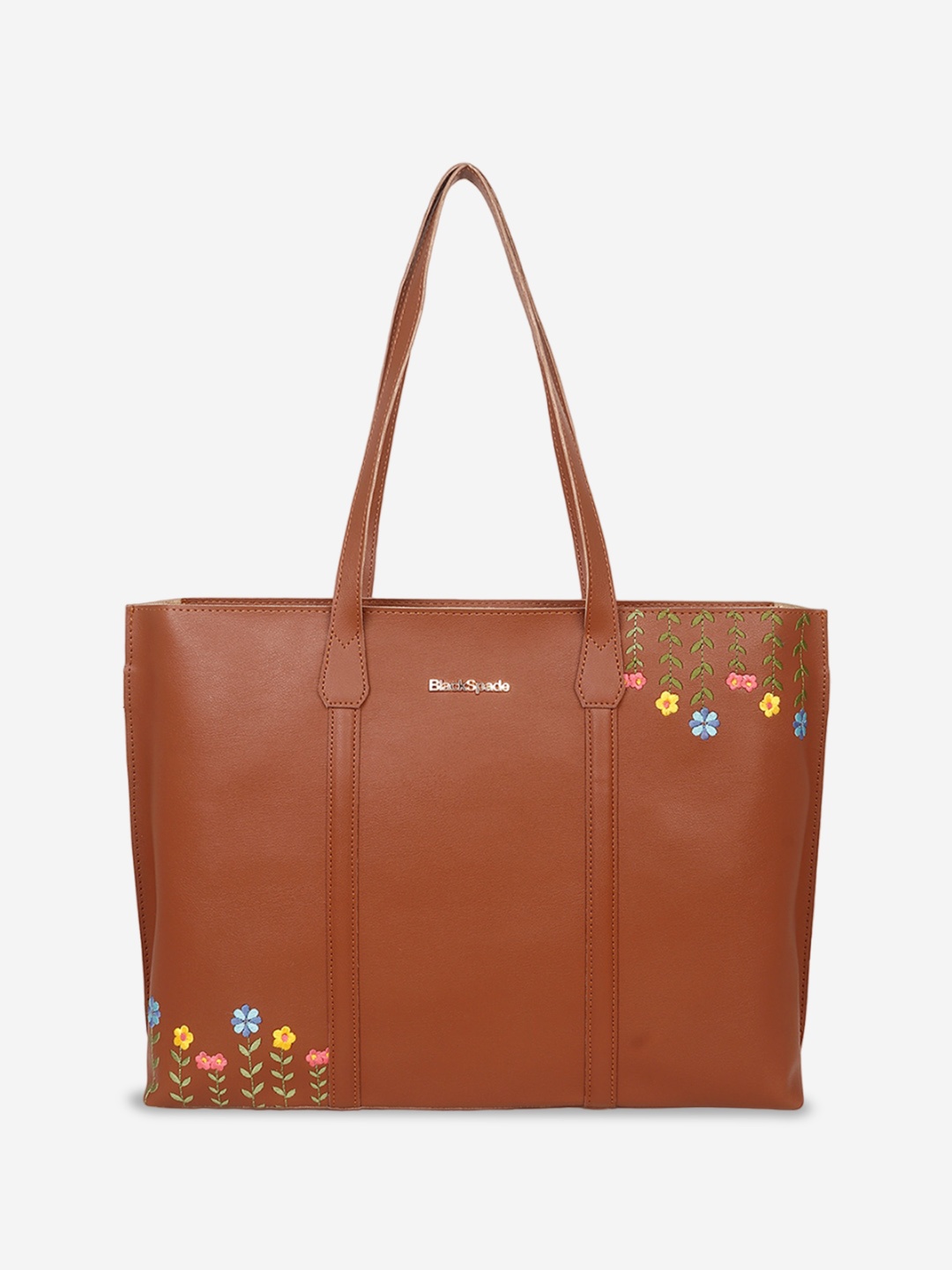

Black Spade Oversized Structured Shoulder Bag, Tan