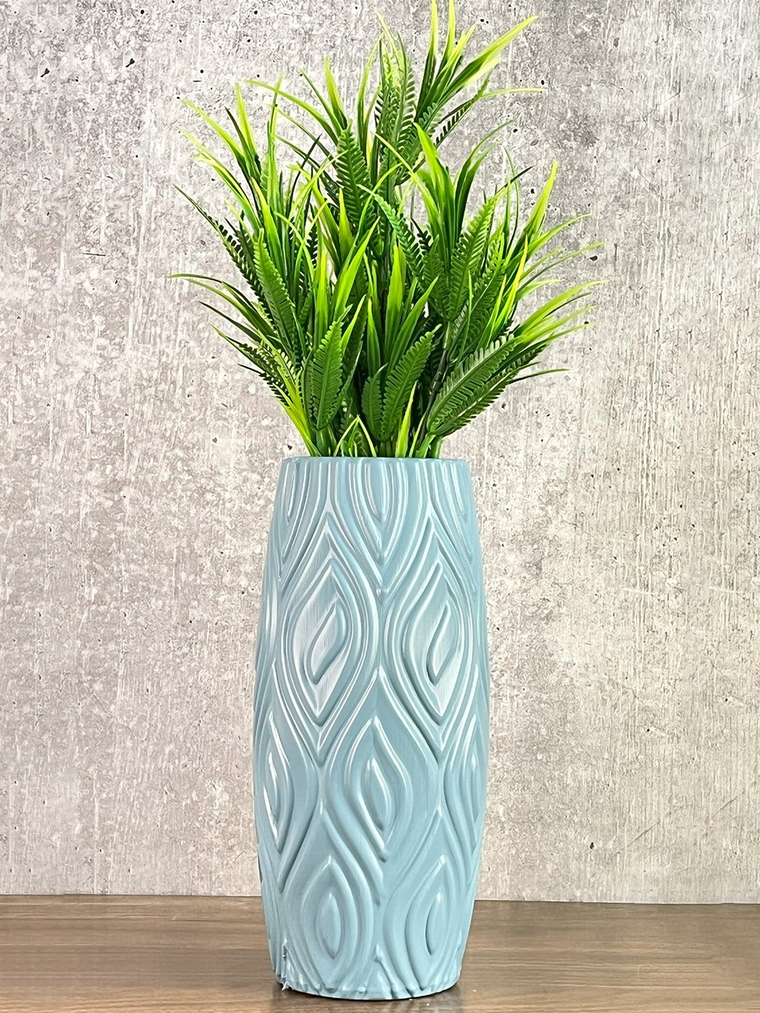 

Akaar Green & Blue Artificial Fern Plant With Long Cylindrical Pot