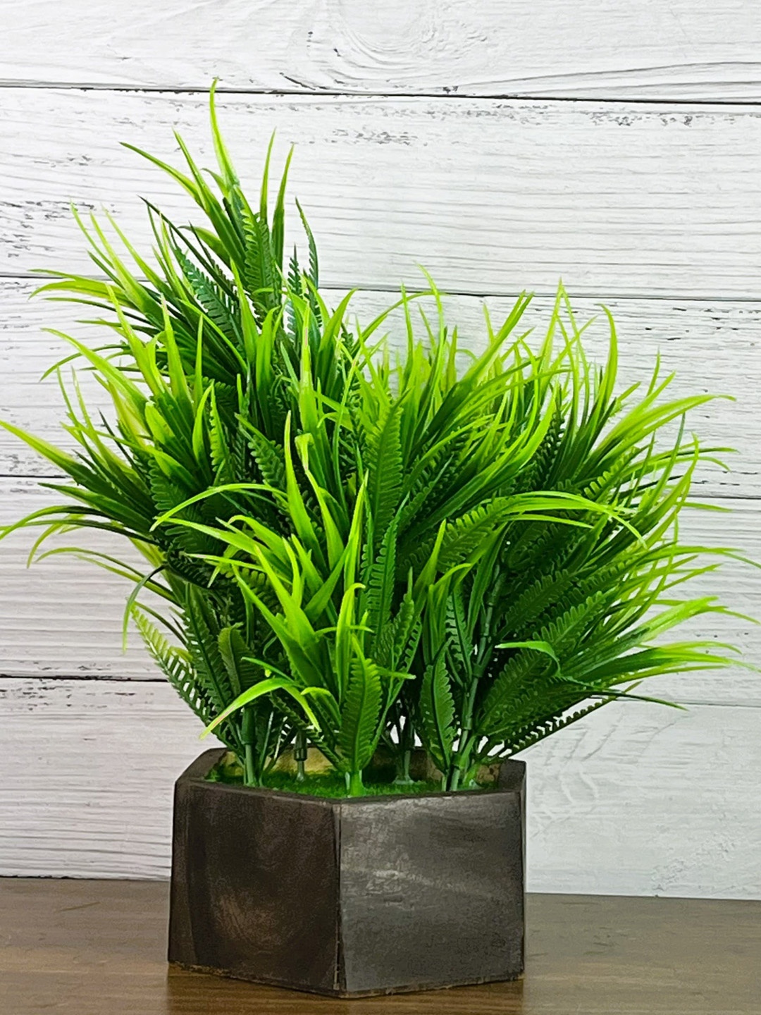 

Akaar Green Artificial Fern Bonsai with Wooden Pot