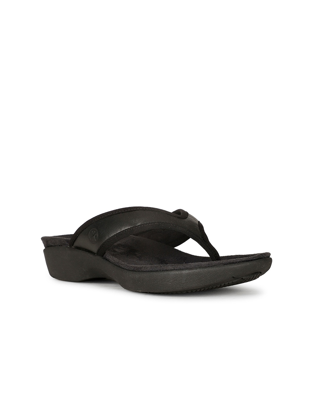 

Hush Puppies Thong Strap Leather Open Toe Flats, Black