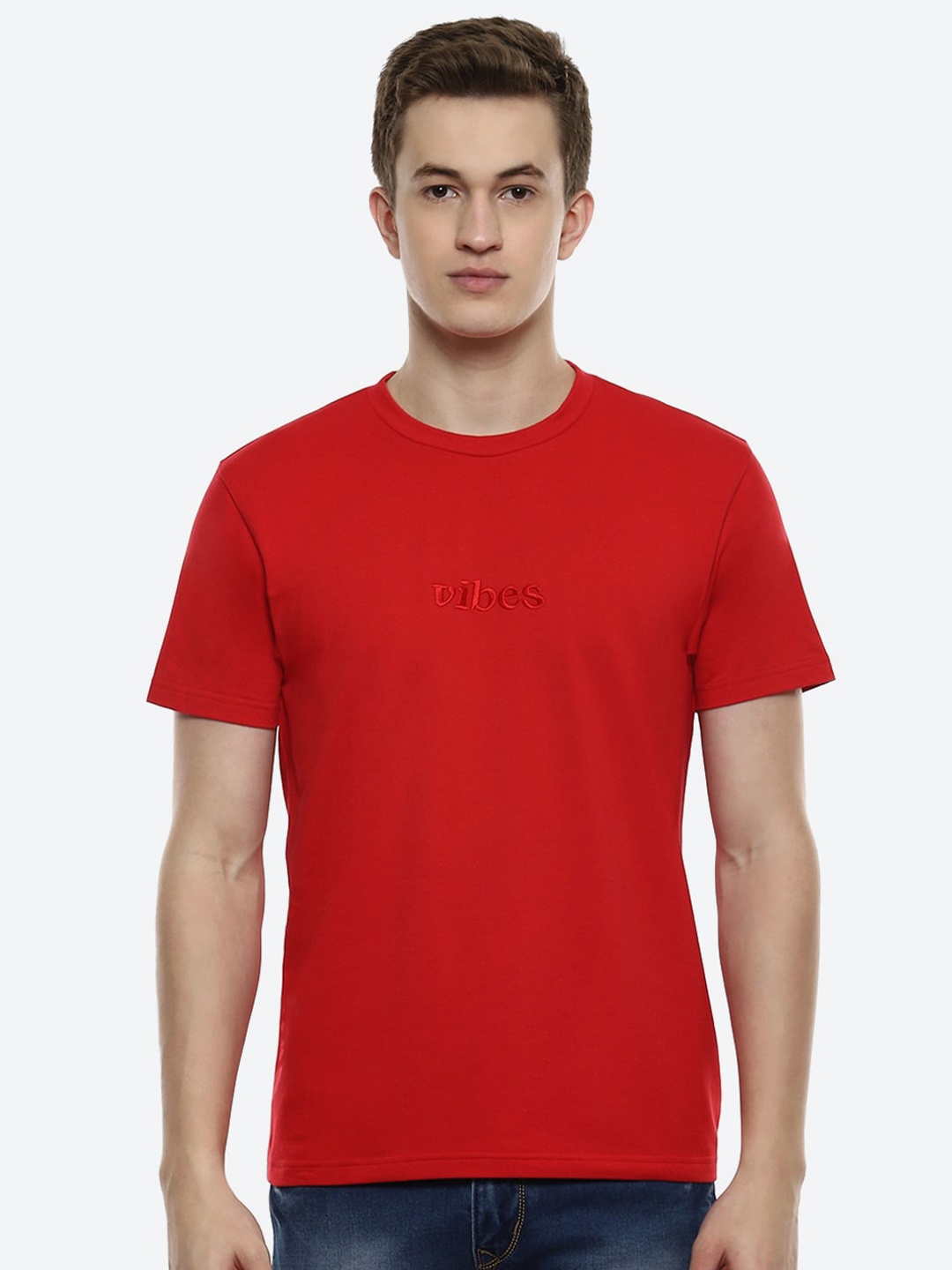 

hummel Typography Embroidered Cotton T-shirt, Red