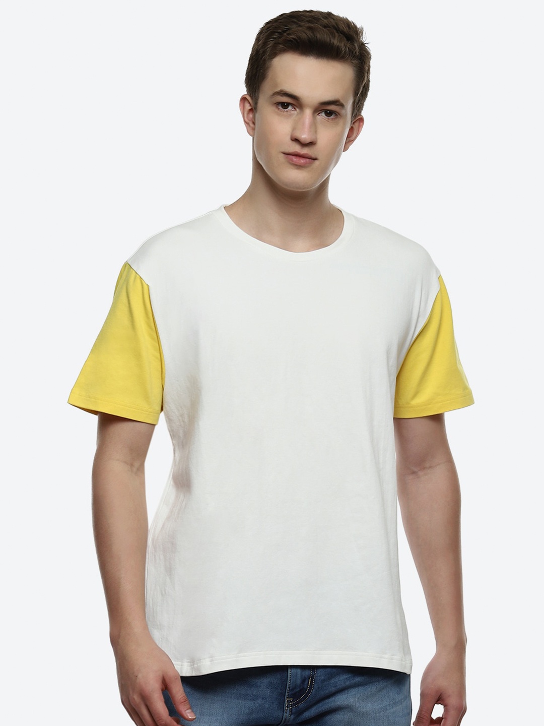 

hummel Round Neck Oversized Cotton T-Shirt, Off white