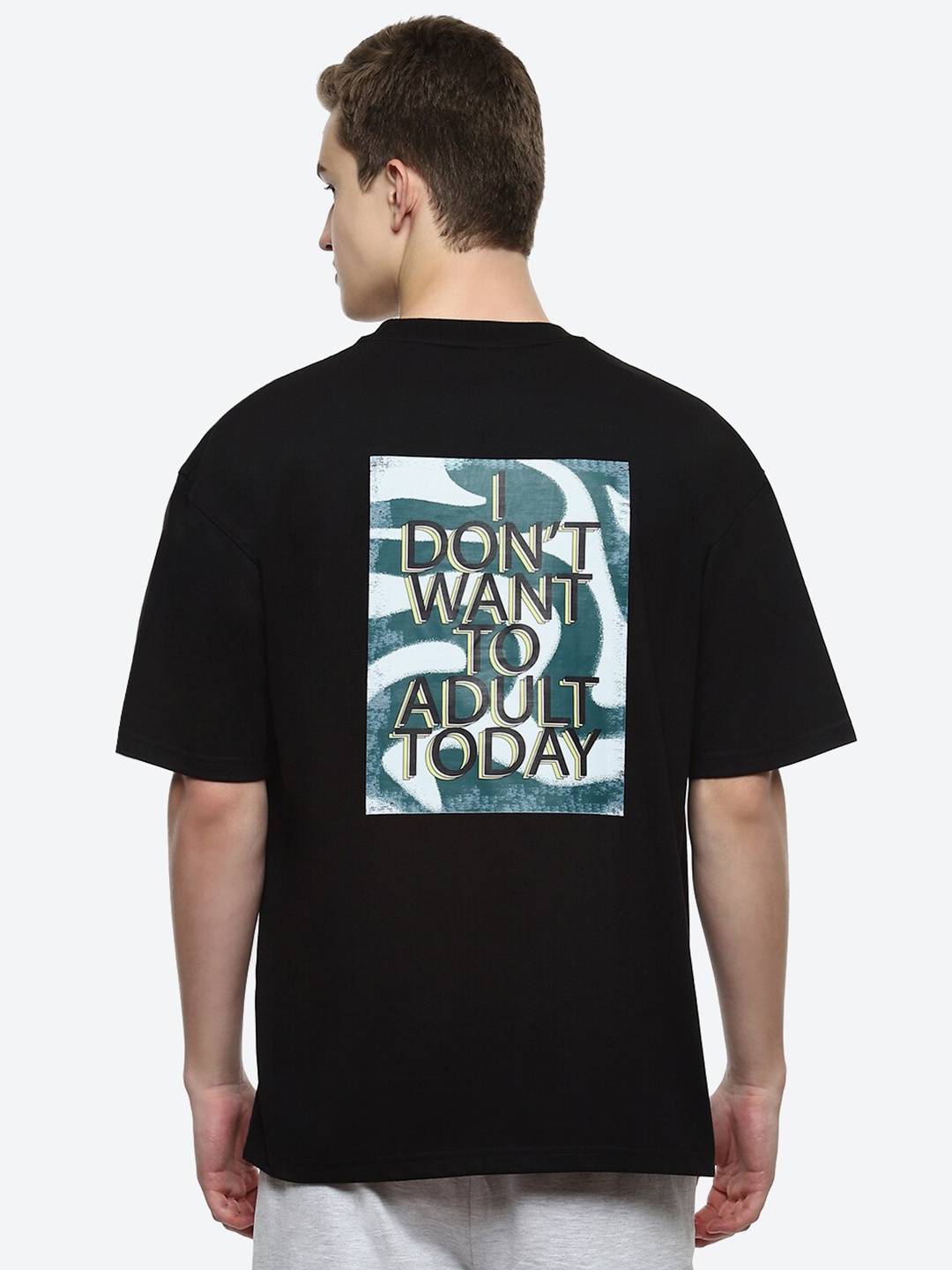 

hummel Typography Printed Drop-Shoulder Sleeves Cotton T-shirt, Black