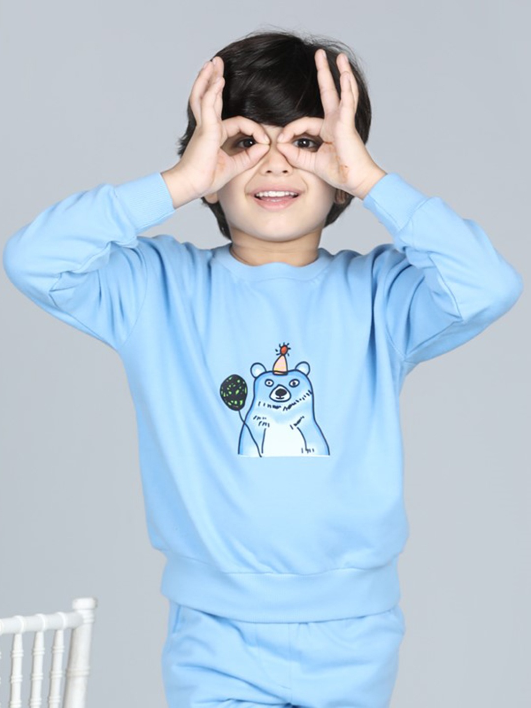 

AWW HUNNIE Boys Graphic Printed Cotton Pullover Sweatshirt, Blue