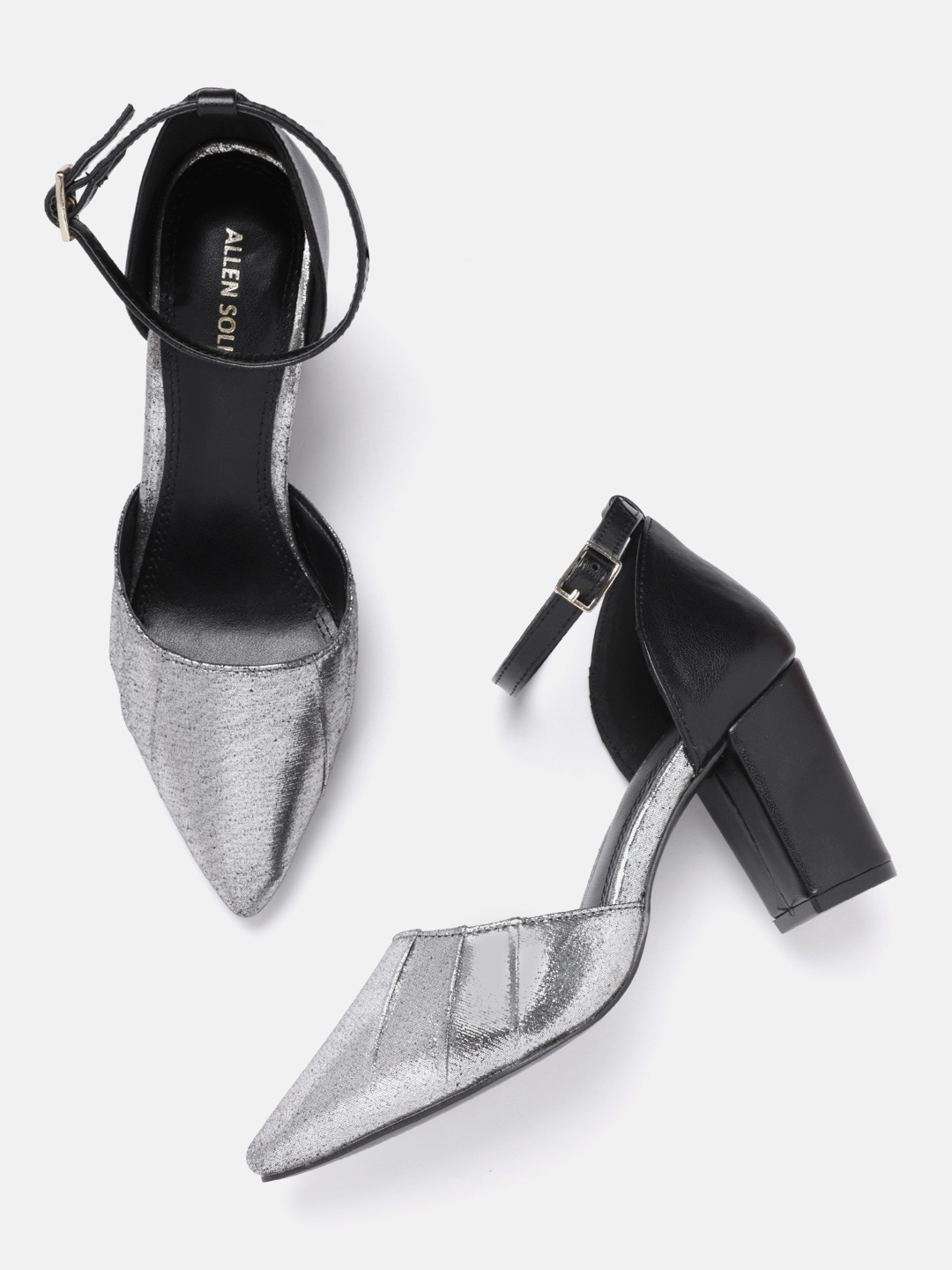 

Allen Solly Pointed Toe Block Pumps, Silver