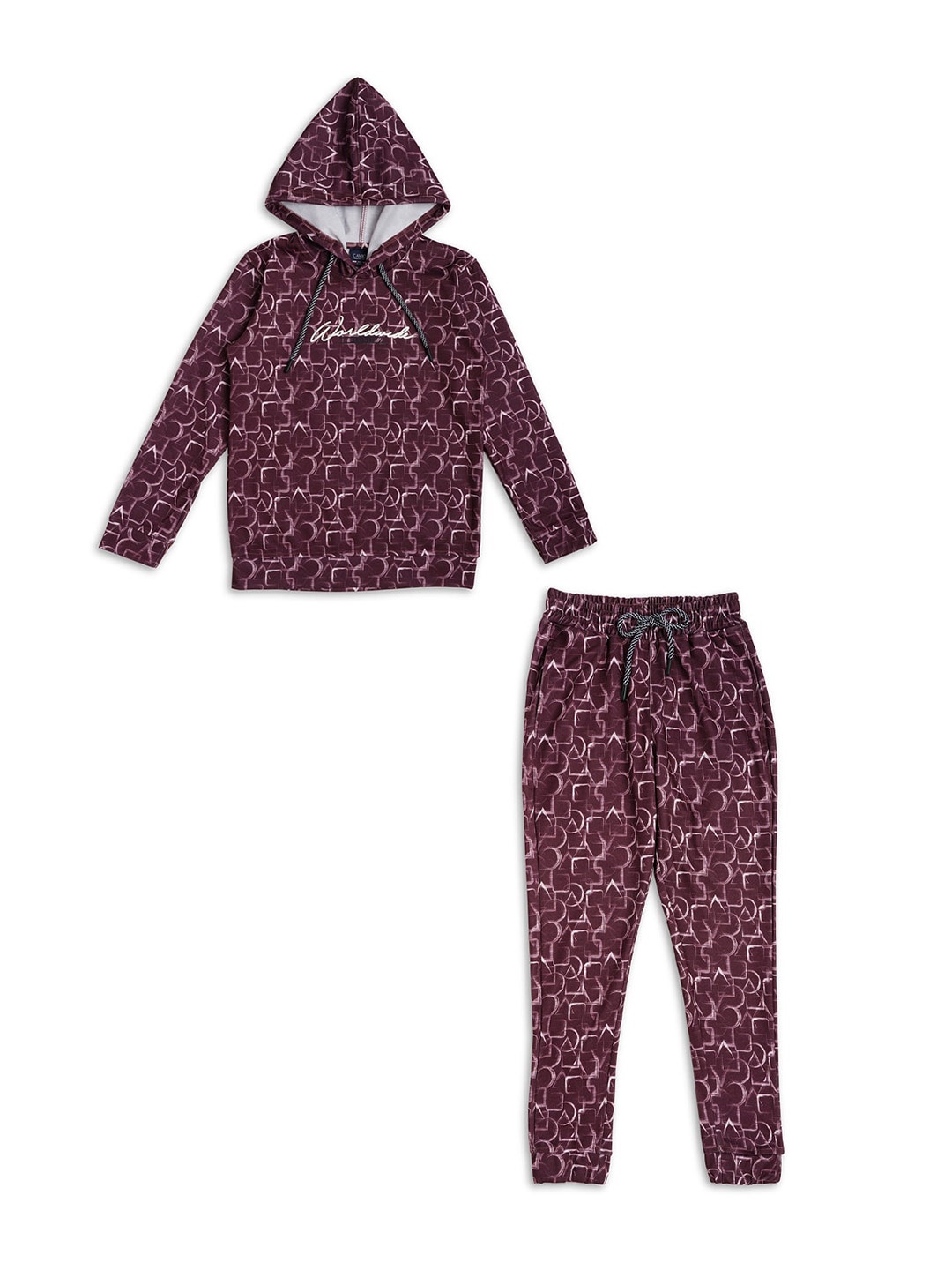 

CAVIO Boys Printed T-shirt With Joggers Clothing Set, Maroon