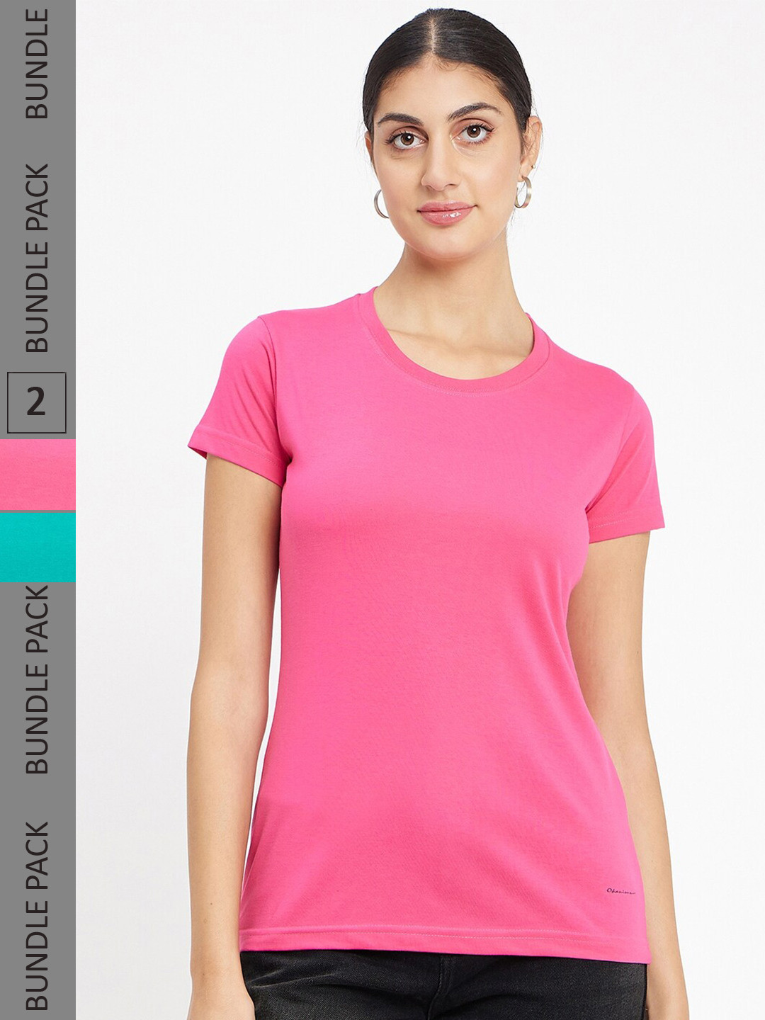 

Okane Pack of 2 Round Neck T-shirts, Pink