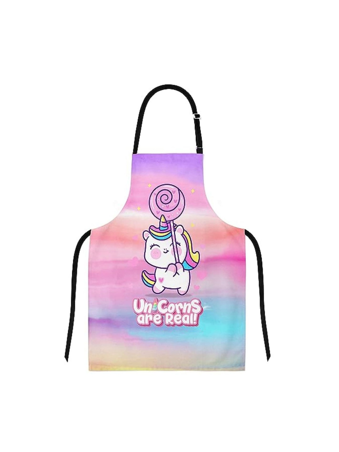 

THEYAYACAFE Kids Purple & Blue Printed Canvas Cotton Apron