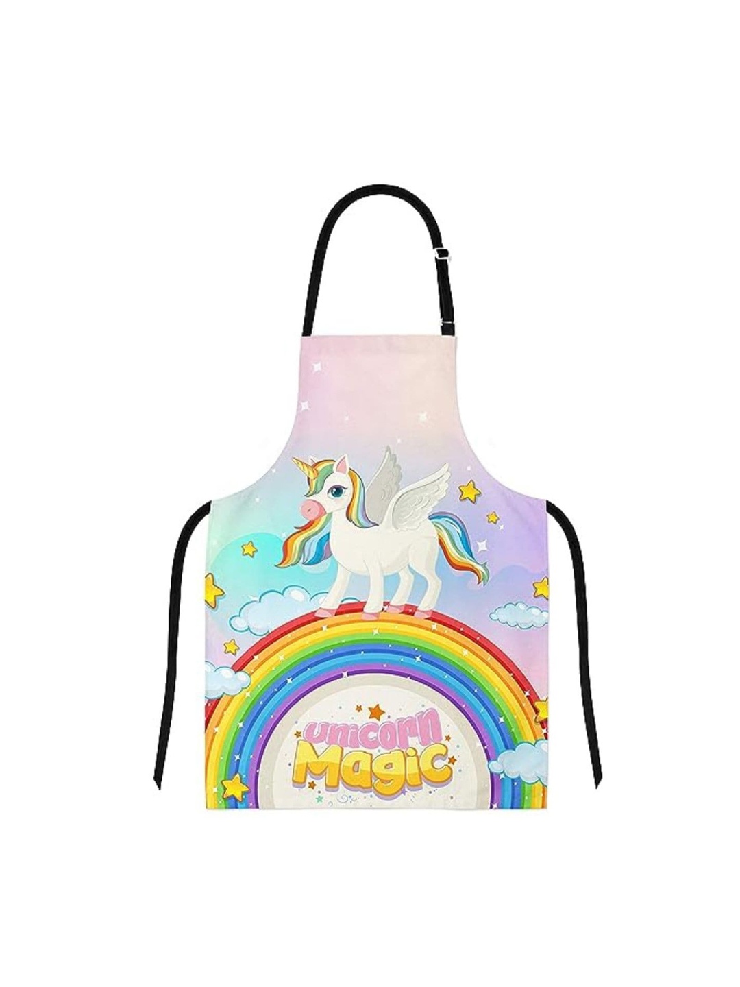 

THEYAYACAFE Kids Unicorn Pink & Blue Printed Apron