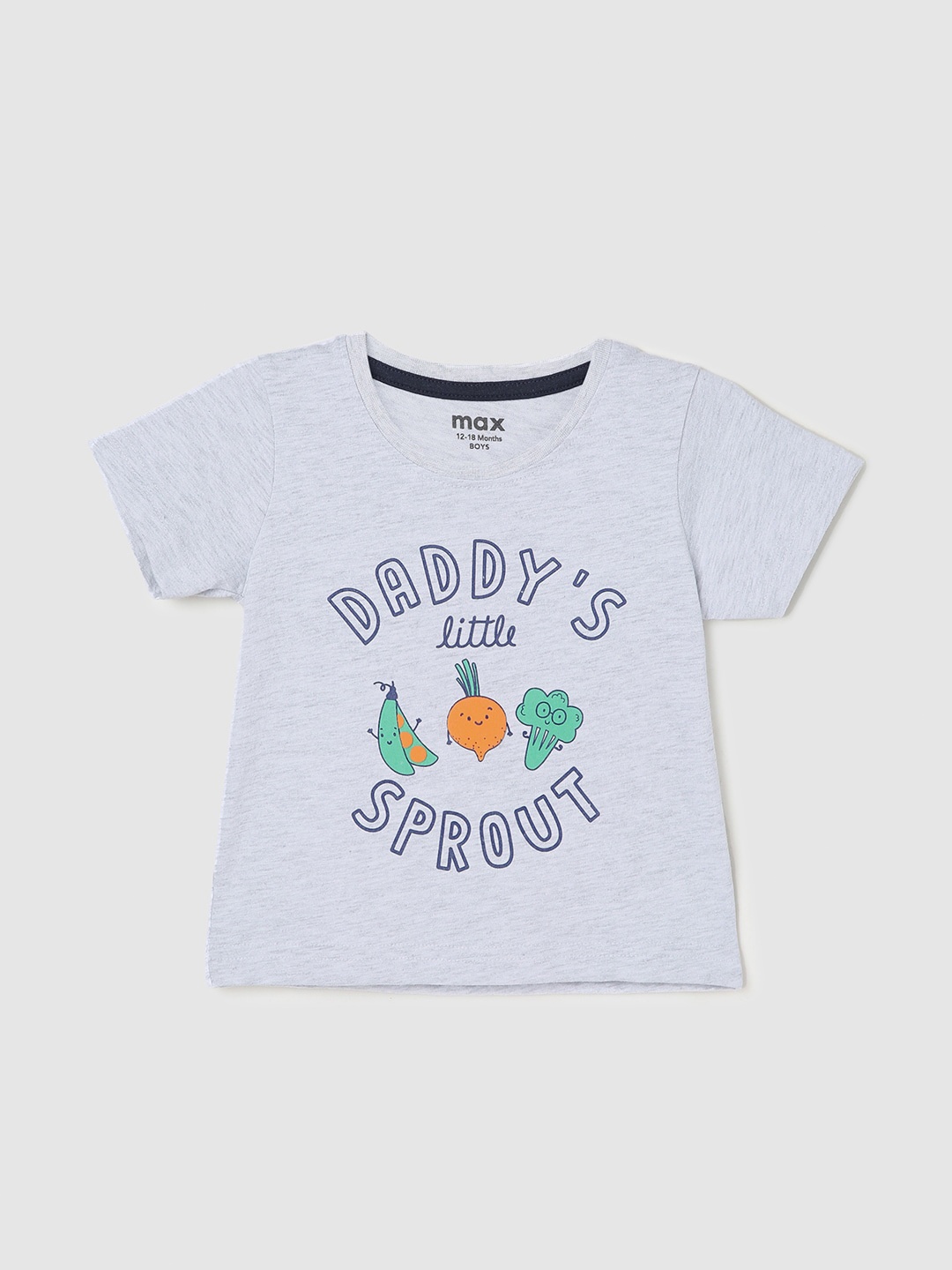 

max Boys Relaxed Fit Typography Printed Pure Cotton Casual T-shirt, Blue