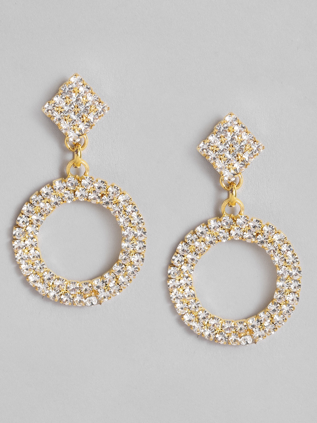 

DressBerry Circular Shaped Drop Earrings, Gold