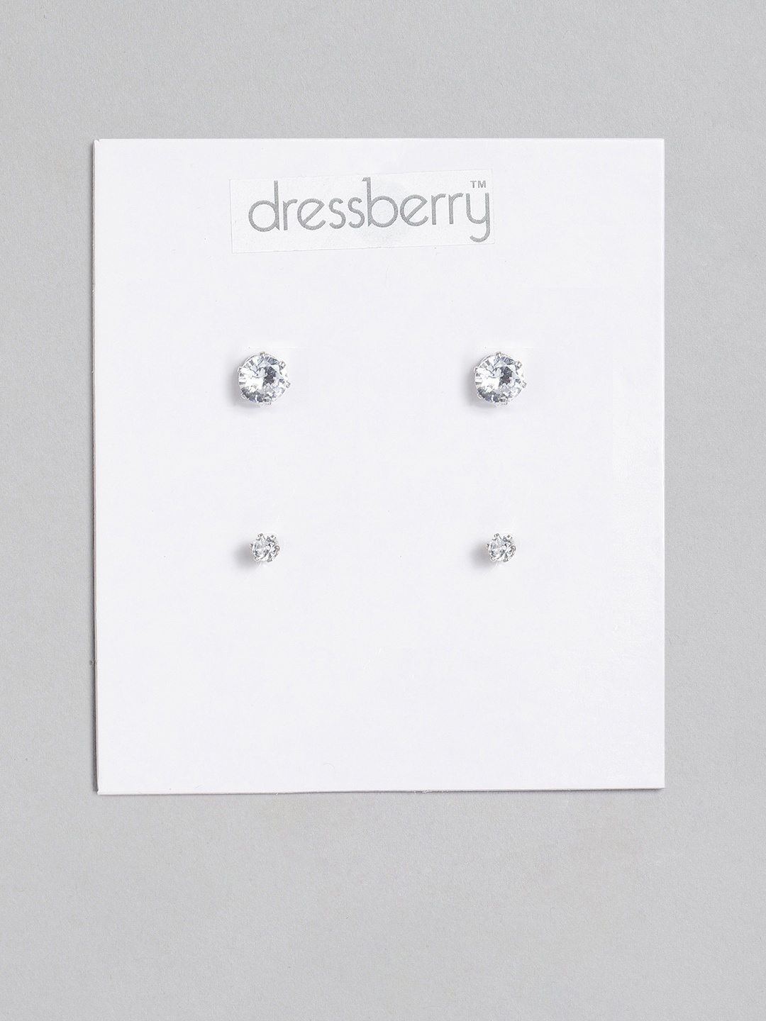 

DressBerry Pack Of 2 Silver-Plated Circular Studs