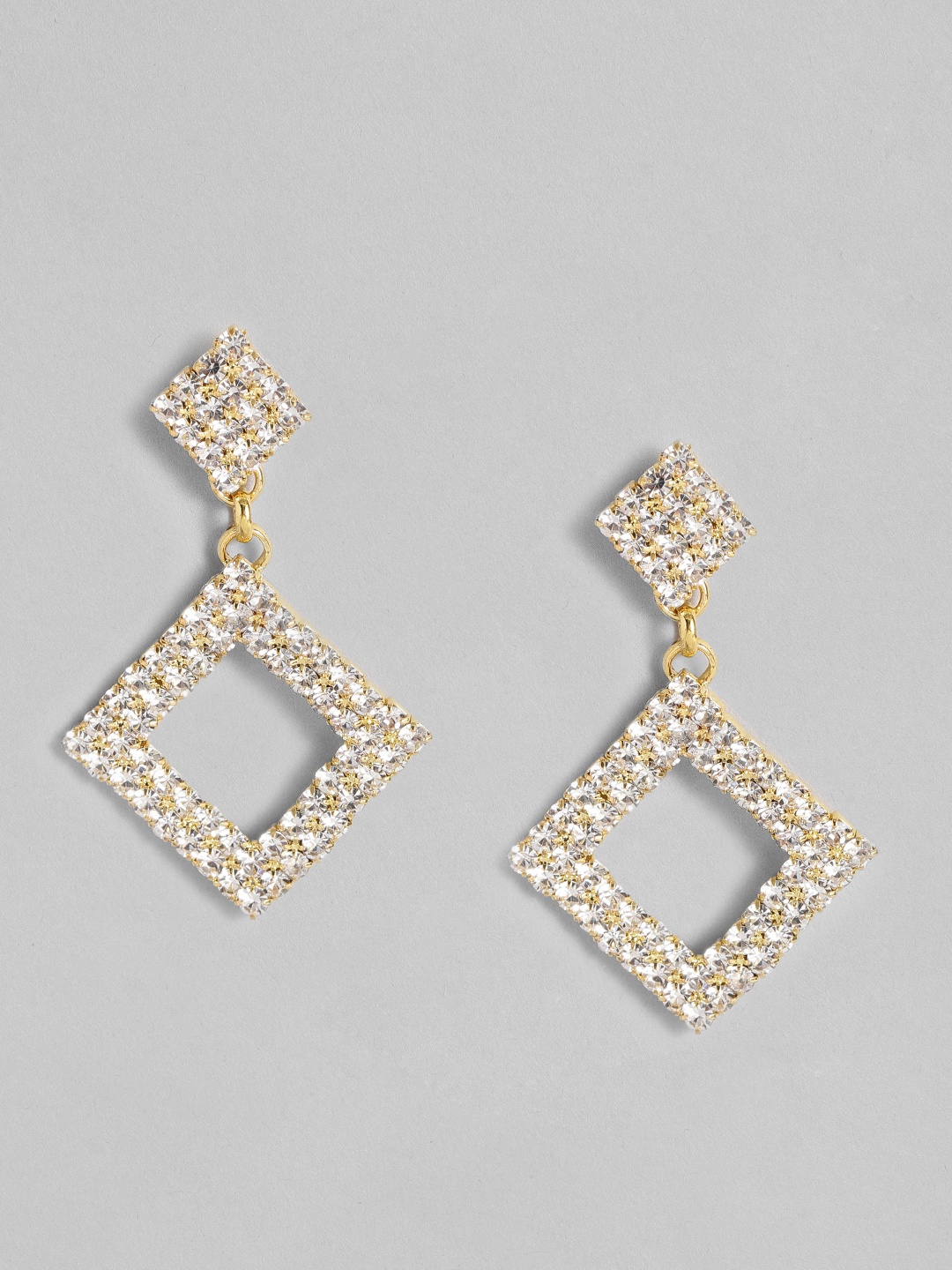 

DressBerry Geometric Shaped Drop Earrings, Gold