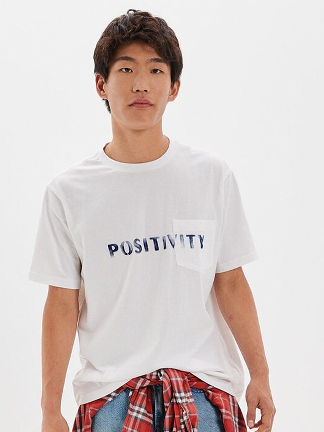 

AMERICAN EAGLE OUTFITTERS Typography Printed Round Neck Cotton Regular T-shirt, White