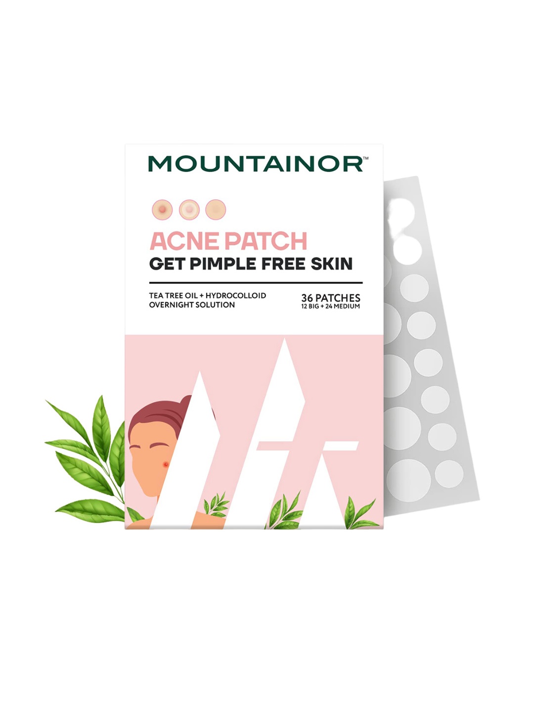 

MOUNTAINOR Acne Pimple Patch with Hydrocolloid & Tea Tree - 36 Patches, White