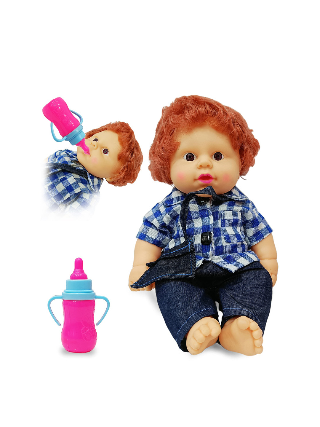 

WEMBLEY Kids Realistic Baby Doll Playset With Milk Bottle, Blue