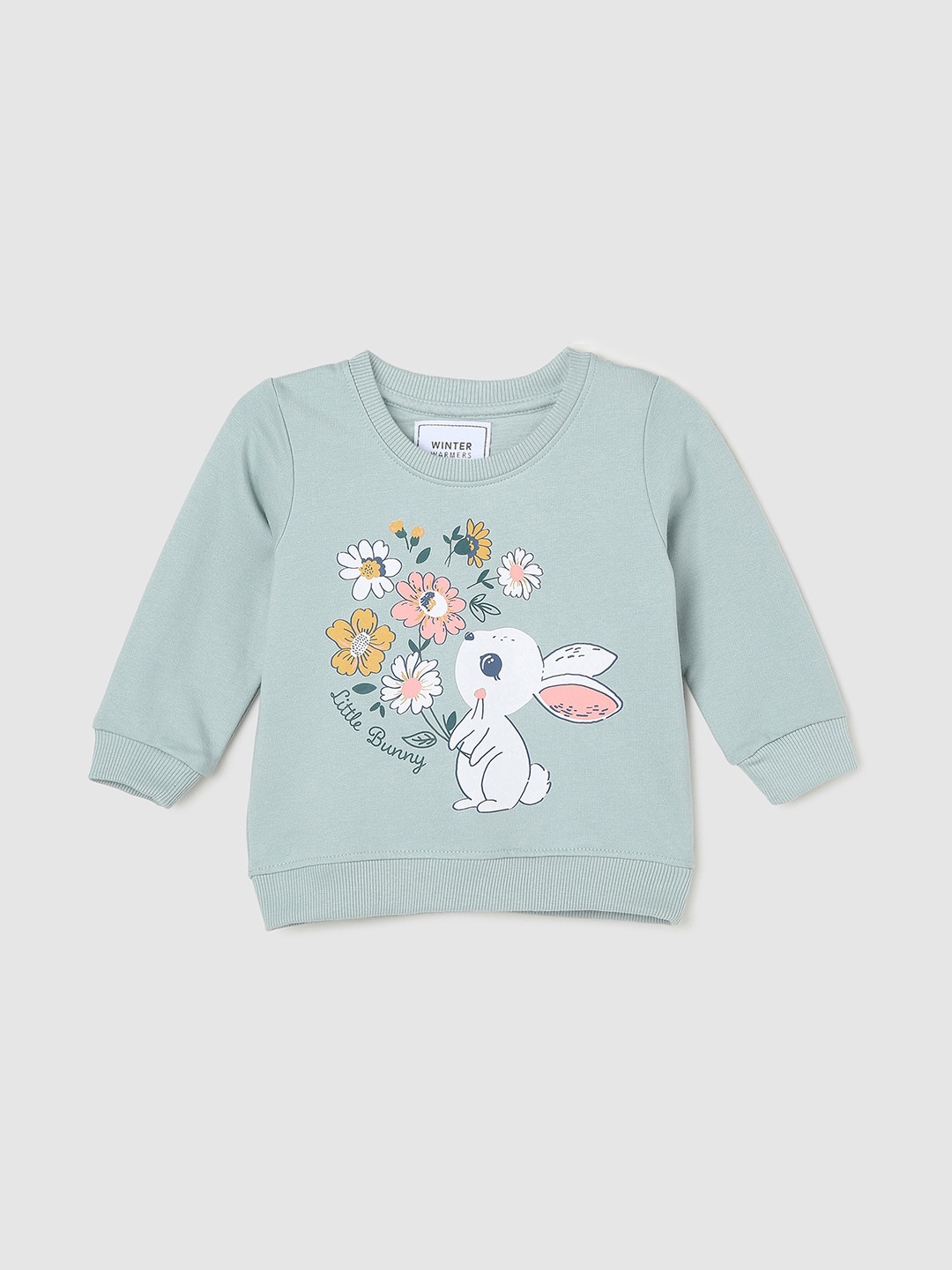 

max Girls Graphic Printed Pure Cotton Sweatshirt, Blue