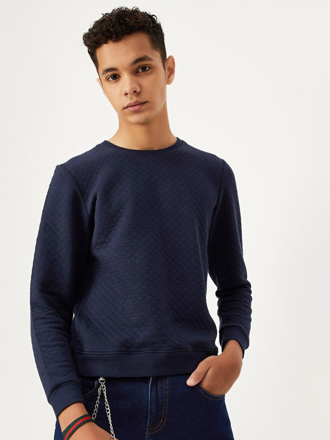 

max Boys Round Neck Sweatshirt, Navy blue