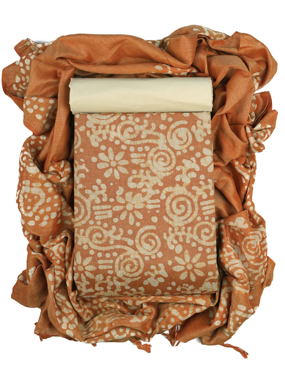 

Sun Fashion And Lifestyle Ethnic Motifs Printed Unstitched Dress Material, Orange