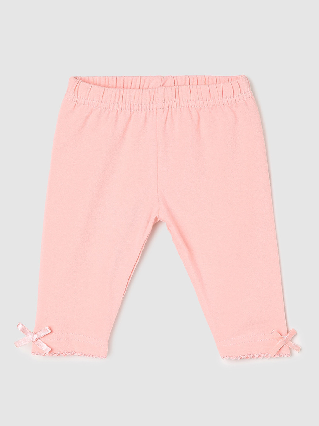 

max Girls Ankle Length Leggings With Bow Detail, Peach