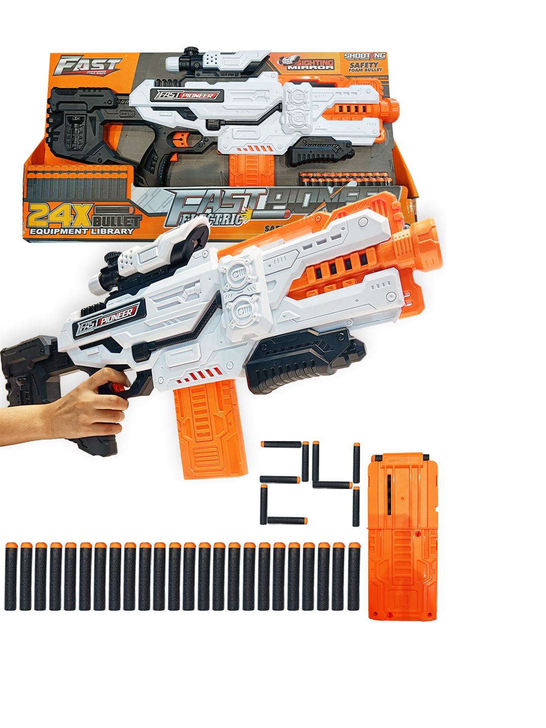 

WEMBLEY Kids 24 Pieces Bullet Blaster Gun, Grey