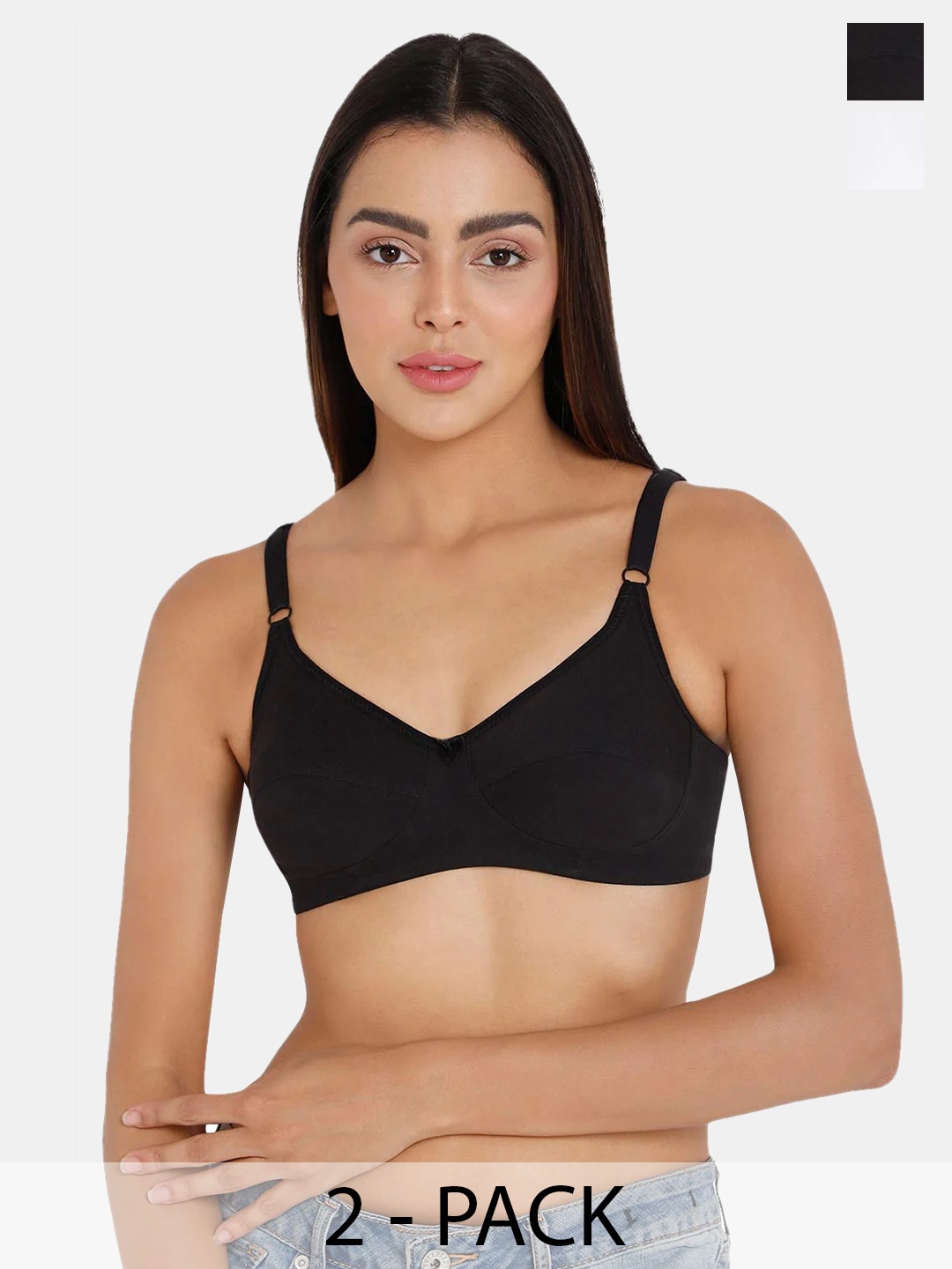 

intimacy LINGERIE Pack of 2 Medium Coverage Cotton Everyday Bra With All Day Comfort, White